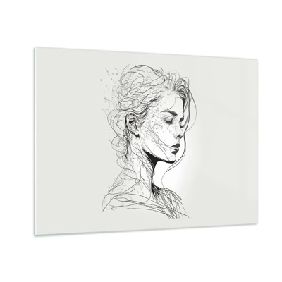 Obraz na skle - Portrét v zamyšlení - 70x50 cm