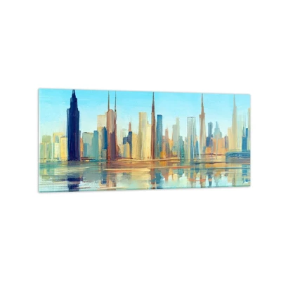 Obraz na skle - Prosluněná metropole - 120x50 cm