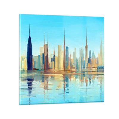 Obraz na skle - Prosluněná metropole - 40x40 cm