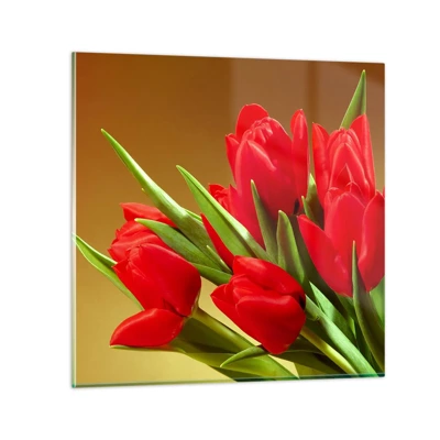 Obraz na skle - Pupen jarní radosti - 40x40 cm