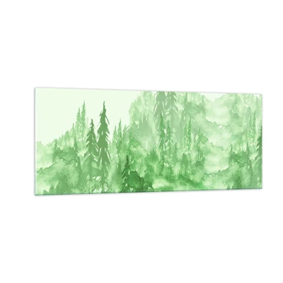 Obraz na skle - Rozmazaný zelenou mlhou - 100x40 cm