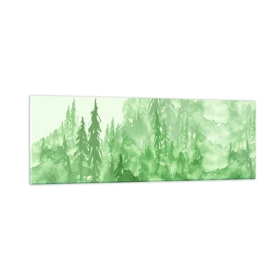 Obraz na skle - Rozmazaný zelenou mlhou - 90x30 cm