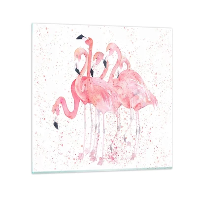 Obraz na skle - Růžový ansámbl - 60x60 cm