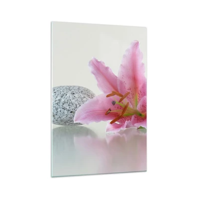 Obraz na skle - Studie v růžové, šedé a bílé - 70x100 cm