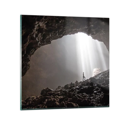 Obraz na skle - Světelná jeskyně - 40x40 cm