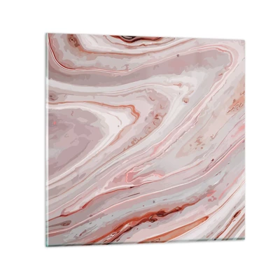 Obraz na skle - Tekutá růžová - 40x40 cm