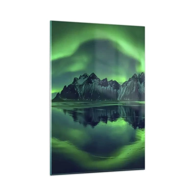 Obraz na skle - V náručí polární záře - 80x120 cm