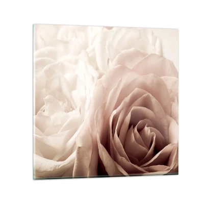 Obraz na skle - V srdci růže - 60x60 cm