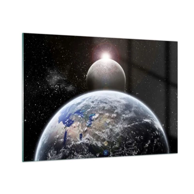 Obraz na skle - Vesmírná krajina - východ slunce - 100x70 cm