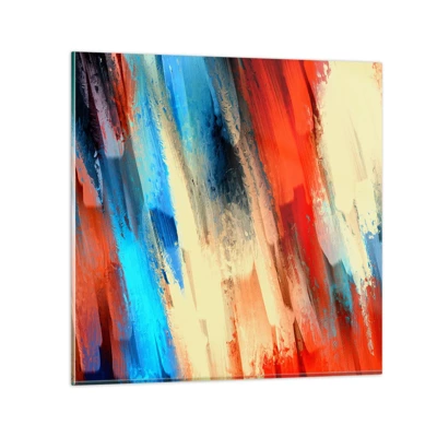 Obraz na skle - Vodopád barev - 50x50 cm