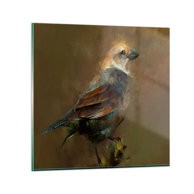 Obraz na skle - Vrabček, maličký ptáček - 60x60 cm
