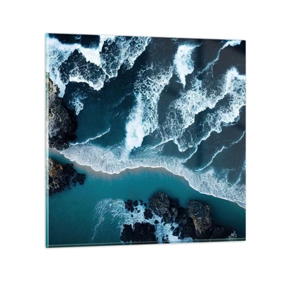 Obraz na skle - Zahalené do vln - 70x70 cm