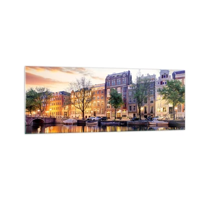 Obraz na skle - Zdrženlivá a vyrovnaná nizozemská krása - 140x50 cm