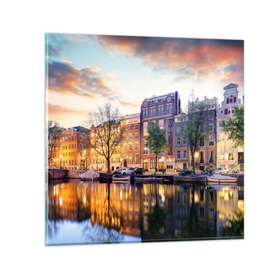 Obraz na skle - Zdrženlivá a vyrovnaná nizozemská krása - 60x60 cm