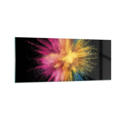 Obraz na skle - Zrození barev  - 100x40 cm