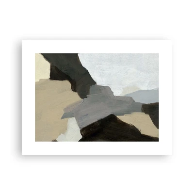 Plakát - Abstrakce: křižovatka šedi - 40x30 cm