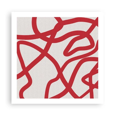 Plakát - Červené na bílém - 60x60 cm