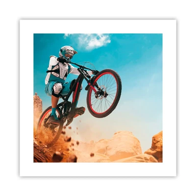 Plakát - Cyklistický démon šílenství - 40x40 cm