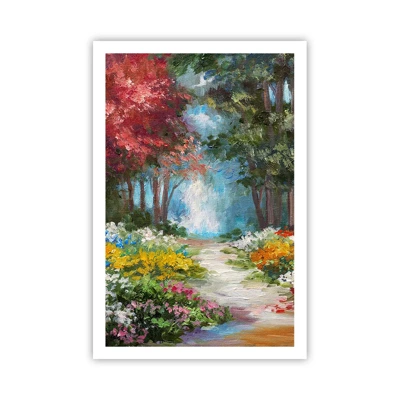 Plakát - Lesní zahrada, květinový les - 61x91 cm
