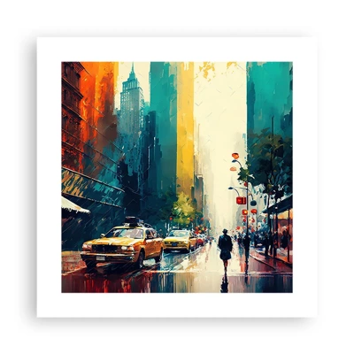 Plakát - New York – tady je i déšť barevný - 40x40 cm