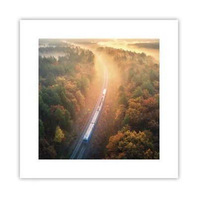 Plakát - Podzimní cesta - 30x30 cm