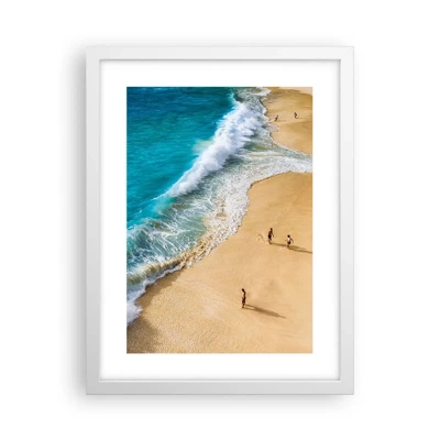 Plakát v bílém rámu - A pak slunce, pláž… - 30x40 cm
