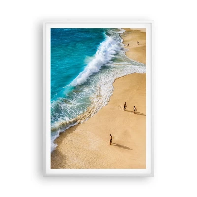 Plakát v bílém rámu - A pak slunce, pláž… - 70x100 cm