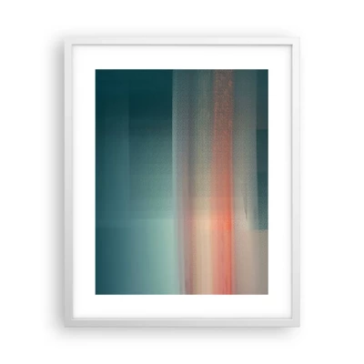 Plakát v bílém rámu - Abstrakce: vlny světla - 40x50 cm