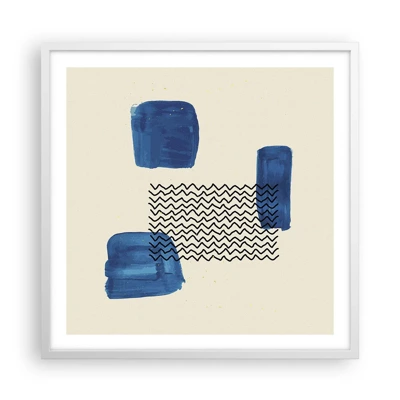 Plakát v bílém rámu - Abstraktní kvarteto - 60x60 cm