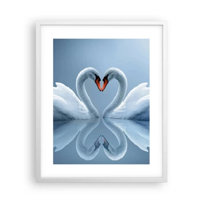 Plakát v bílém rámu - Čas na lásku - 40x50 cm