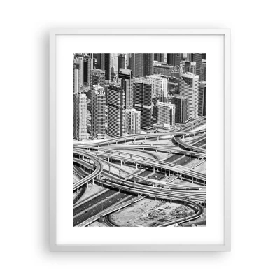 Plakát v bílém rámu - Dubaj – nemožné město - 40x50 cm