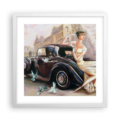 Plakát v bílém rámu - Elegance v retro stylu - 40x40 cm