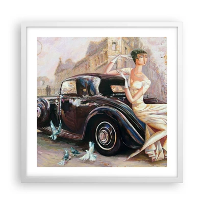 Plakát v bílém rámu - Elegance v retro stylu - 50x50 cm