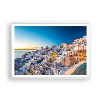 Plakát v bílém rámu - Esence Řecka - 100x70 cm