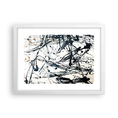 Plakát v bílém rámu - Expresionistická abstrakce - 40x30 cm