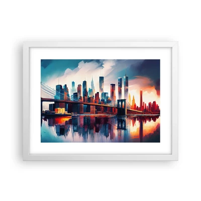 Plakát v bílém rámu - Famózní New York - 40x30 cm