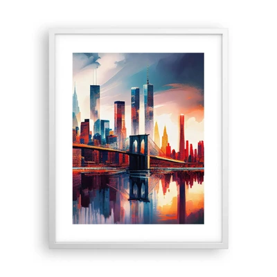 Plakát v bílém rámu - Famózní New York - 40x50 cm