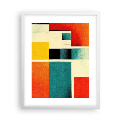 Plakát v bílém rámu - Geometrická abstrakce – dobrá energie - 40x50 cm