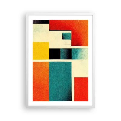 Plakát v bílém rámu - Geometrická abstrakce – dobrá energie - 50x70 cm