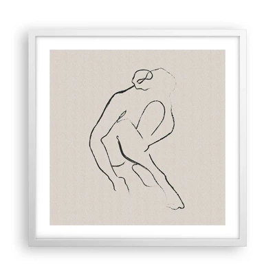 Plakát v bílém rámu - Intimní skica - 50x50 cm