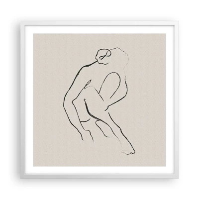 Plakát v bílém rámu - Intimní skica - 60x60 cm