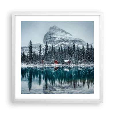 Plakát v bílém rámu - Kanadské útočiště - 50x50 cm