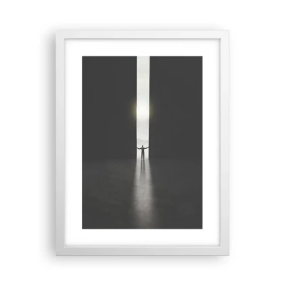 Plakát v bílém rámu - Krok ke světlé budoucnosti - 30x40 cm