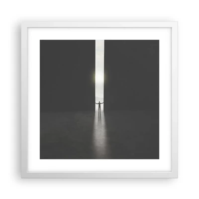 Plakát v bílém rámu - Krok ke světlé budoucnosti - 40x40 cm