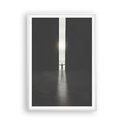 Plakát v bílém rámu - Krok ke světlé budoucnosti - 70x100 cm