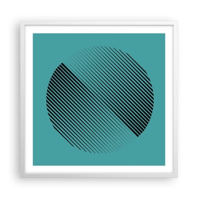 Plakát v bílém rámu - Kruh – geometrická variace - 60x60 cm