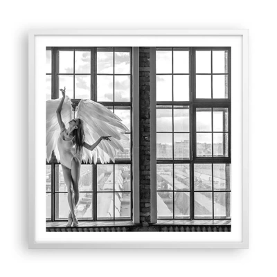 Plakát v bílém rámu - Město andělů? - 60x60 cm