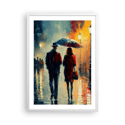 Plakát v bílém rámu - Městská love story - 50x70 cm