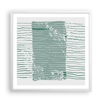 Plakát v bílém rámu - Mořská abstrakce - 60x60 cm