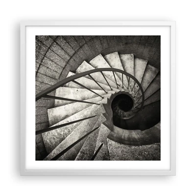 Plakát v bílém rámu - Nahoru po schodech, dolů po schodech - 50x50 cm